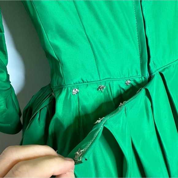Vintage Green Dinner Dress size 0 - Picture 9 of 14